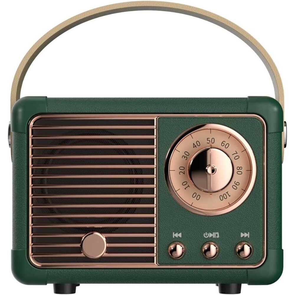 Green Mini Wireless Bluetooth Speaker Cute Old Fashion Style Vintage Decor
